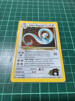Pokemon Card Erika's Dragonair 4/132 Holo Rare Gym Heroes Set WOTC LP - Image 1