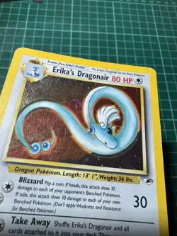 Pokemon Card Erika's Dragonair 4/132 Holo Rare Gym Heroes Set WOTC LP - Image 3