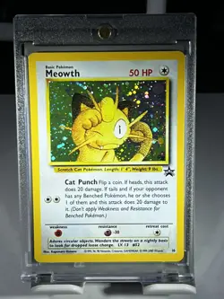 Pokemon TCG Meowth Black Star Promos Holo Card 10 LP/NM Condition - Image 1