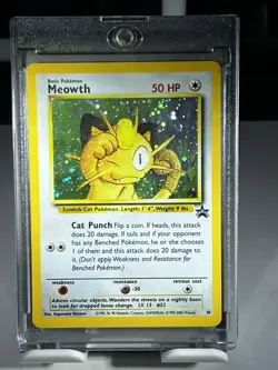 Pokemon TCG Meowth Black Star Promos Holo Card 10 LP/NM Condition - Image 2