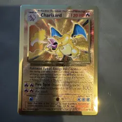 Pokemon TCG Charizard 4/102 Celebrations Gold Metal Card - Image 1