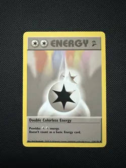 Pokemon Double Colorless Energy 124/130 Base Set 2 NM Vintage TCG Uncommon Card - Image 1