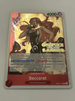 Baccarat (Judge Pack Vol. 4) OP07-010 One Piece Promotion Cards Foil - Image 1