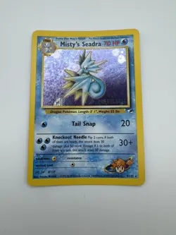 PRERELEASE Misty's Seadra 9/132 Rare Holo Pokemon Card NM WoTC PROMO - Image 1