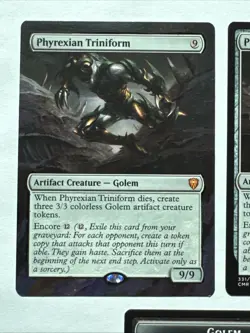 MTG ** 2x PHYREXIAN TRINIFORM ** 1x ALTERED Hand Painted ** Commander ** MAGIC - Image 2