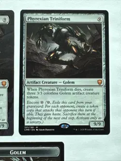 MTG ** 2x PHYREXIAN TRINIFORM ** 1x ALTERED Hand Painted ** Commander ** MAGIC - Image 3