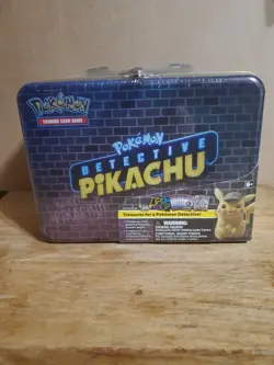 Pokemon Detective Pikachu Collector Treasure Chest Lunch Box Tin Sealed TCG 820650805387 - Image 1