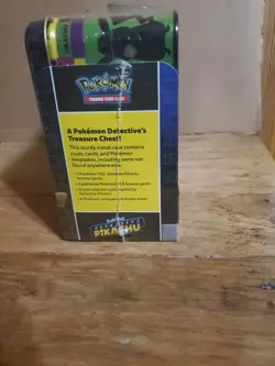 Pokemon Detective Pikachu Collector Treasure Chest Lunch Box Tin Sealed TCG 820650805387 - Image 2