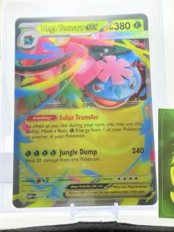2025 Pokemon MEGA VENUSAUR EX #013 Black Promo Star Jumbo 3D Promo + Sticker 🔥 - Image 1