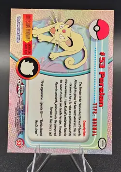 Pokemon TCG Persian 053 Topps Chrome 2000 NM 🐱 Series 1 Vintage - Image 2