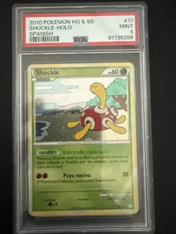 Pokemon Shuckle Heartgold Soulsilver 11/123 Holo Spanish PSA 9 - Image 1