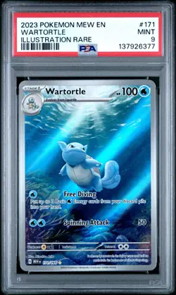 PSA 9 2023 POKEMON MEW EN-151 ILLUSTRATION RARE #171 WARTORTLE - Image 1