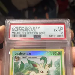 2008 Pokemon D & P Leafeon-Reverse Foil MD-BK Collection 2009 PSA 6 EX-MT # 24 - Image 3