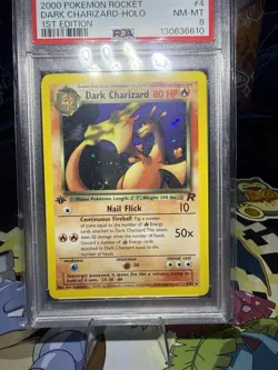 Pokemon Dark Charizard 1st Edition Holo Rare PSA 8 NM-MT Tail SWIRL 🌀🔥 - Image 3