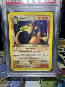 Pokemon Dark Charizard 1st Edition Holo Rare PSA 8 NM-MT Tail SWIRL 🌀🔥 - Image 4