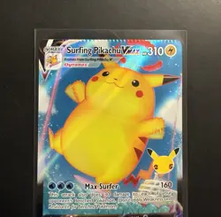 Pokemon CRIMPED Surfing Pikachu Vmax + 2 More Miscut ERROR Reverse Holos - Image 2