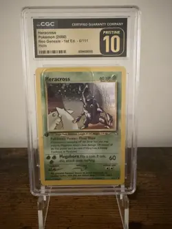 Pokemon TCG 2000 Heracross 1st Edition Holo 6/111 English - CGC Pristine 10 - Image 1