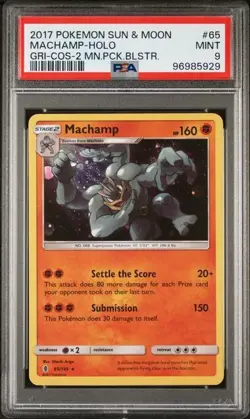 Machamp Cosmos Holo Guardians Rising 65/145 Pokemon Blister Exclusive PSA SWIRL - Image 1
