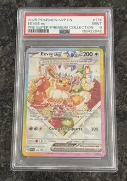 2025 POKEMON SVP EN-SV BLACK STAR PROMO #174 EEVEE EX PSA 9 MINT - Image 1