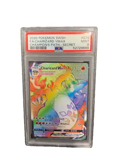 2020 Pokemon SWSH Champions Path Charizard VMAX Secret Rare PSA 9 Mint - Image 1