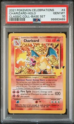 2021 POKEMON CELEBRATIONS CLASSIC COLL #4 CHARIZARD-HOLO PSA 10 - Image 1