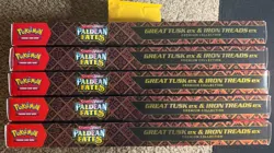 5x Pokemon TCG Paldean Fates Great Tusk ex and Iron Treads ex Premium Collection - Image 1