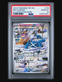 PSA 10 2024 Metagross Illustration Rare Temporal Forces #178 EN Pokemon - Image 1