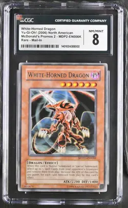 CGC 8 Yu-Gi-Oh! White-Horned Dragon MDP2-EN006K Redemption Promo - Image 1