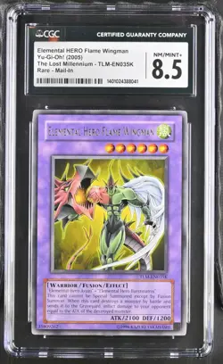 CGC 8.5 Yugioh Elemental HERO Flame Wingman TLM-EN035K Redemption - Image 1