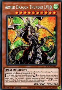 Armed Dragon Thunder LV10 Yu-Gi-Oh! BLVO-EN001 1st Secret Rare - Image 1