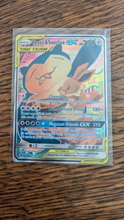 Eevee & Snorlax GX - SM169 - Pokemon Sun & Moon Promo Pokemon Card Near Perfect - Image 4