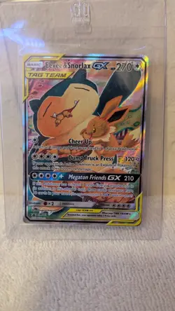 Eevee & Snorlax GX - SM169 - Pokemon Sun & Moon Promo Pokemon Card Near Perfect - Image 5
