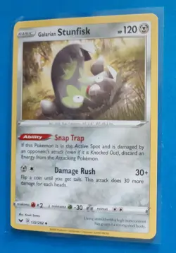 3x Galarian Stunfisk 132/202 Pokemon card Sword & Shield uncommon NM - Image 1