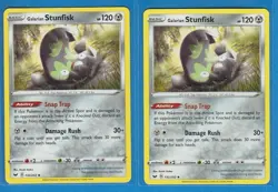 3x Galarian Stunfisk 132/202 Pokemon card Sword & Shield uncommon NM - Image 2