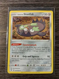 3x Galarian Stunfisk 125/185 Pokemon card Vivid Voltage uncommon NM - Image 2