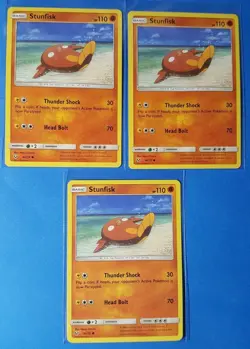 4x Stunfisk 46/73 Pokemon card SM Shining Legends common NM - Image 1