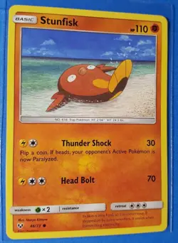 4x Stunfisk 46/73 Pokemon card SM Shining Legends common NM - Image 2