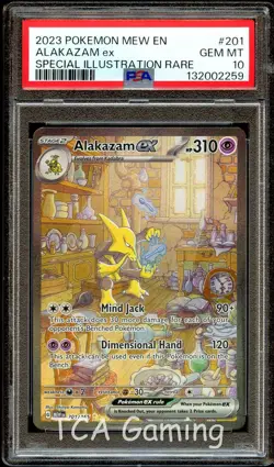 PSA 10 GEM MINT Alakazam Ex 201/165 SPECIAL ILLUSTRATION RARE Pokemon Card 259 - Image 1