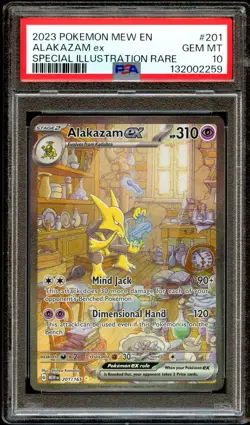 PSA 10 GEM MINT Alakazam Ex 201/165 SPECIAL ILLUSTRATION RARE Pokemon Card 259 - Image 2