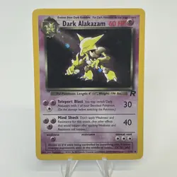 Dark Alakazam 1/82 Team Rocket Holo Rare Pokemon Card Swirl LP - Image 1