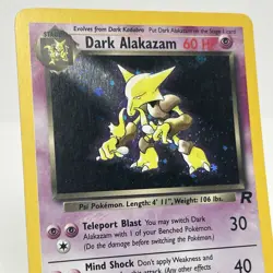 Dark Alakazam 1/82 Team Rocket Holo Rare Pokemon Card Swirl LP - Image 2