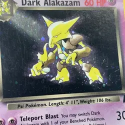 Dark Alakazam 1/82 Team Rocket Holo Rare Pokemon Card Swirl LP - Image 3