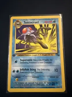 1st Edition Tentacruel 44/62 Fossil Set Rare Vintage 1999 Pokemon Card - LP - Image 1