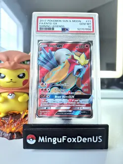 PSA 10 Pokemon TCG Entei GX Full Art Holo Ultra Rare Card #71/73 Shining Legends - Image 1