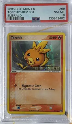 Torchic Emerald Reverse Holo Card 69/106 Stamped 2005 PSA 8 - Image 1