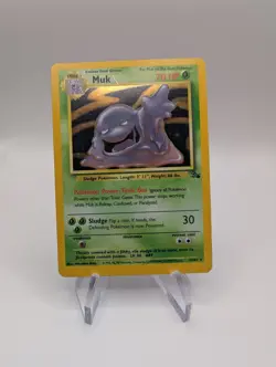 Pokemon Muk TCG Holographic Card Fossil 13/62 Unlimited Holo Rare - Image 1