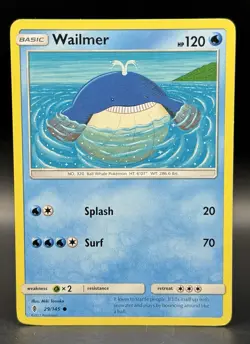 2017 Guardians Rising Set Pokemon Card 029 Wailmer LP - Image 1