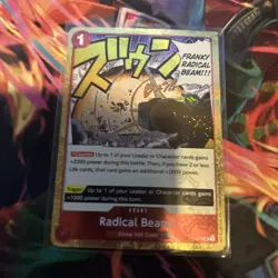 OP01-029 Radical Beam!! Uncommon English One Piece TCG Card Jolly Roger Foil - Image 1