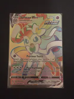 Sylveon VMAX 211/203 Rainbow Secret Rare Full Art Evolving Skies Pokemon Card - Image 1