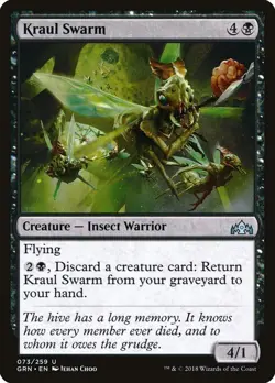 Kraul Swarm 73 GRN Ravnica Flying MTG Insect Choo 2018 Uncommon Black Warrior NM - Image 1